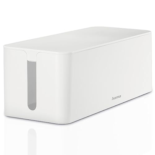 Hama - Caja de cables Maxi, 40 x 15.5 x 13.8 cm, con pies de goma, blanca