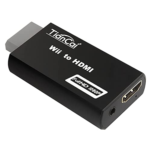 Tihokile Convertidor Wii a HDMI con Puerto de Salida de Audio de 3.5 mm, Soporte 720P / 1080P, para Televisores Monitores Proyectores Full HD
