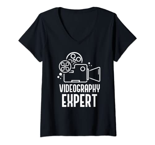 Mujer Experto En Videografía Editor Vídeo Edición De Película Camiseta Cuello V