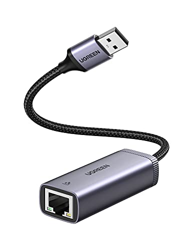 UGREEN Adaptador USB a Ethernet, Adaptador de Red USB 3.0 a RJ45 Gigabit LAN Adaptador USB RJ45 1000Mbps con Cables de Nylon Compatible con MacBook Pro Air, Switch, Xiaomi Mi Box S/3/2, Raspberry Pi4