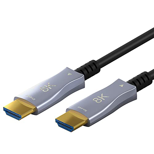 goobay 61656 Cable HDMI de alta velocidad con Ethernet (AOC) / cable de fibra óptica/cable de alta velocidad para 8K @60Hz / 4K @120Hz/Compatible con Ps5, Xbox, PC, TV / 100 metros