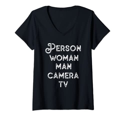 Mujer Persona hombre mujer cámara tv - voto inteligente 2020 Camiseta Cuello V