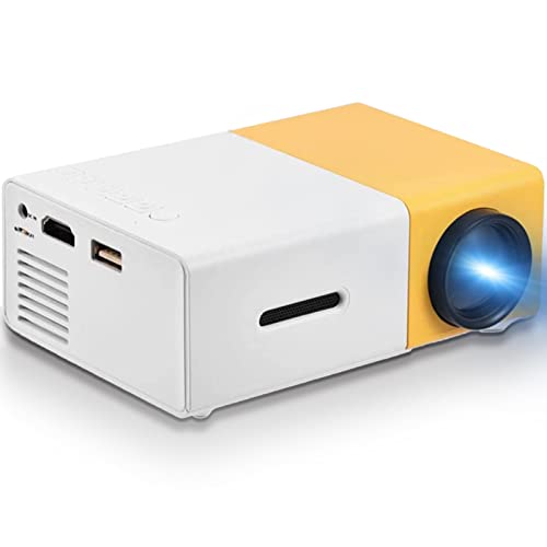 Mini proyector, 1080P Proyector de Interior al Aire Libre Compatible con Altavoz estéreo Integrado Compatible con HDMI, USB, AV, Tarjeta de Memoria Laptop TV Box Cámara Digital