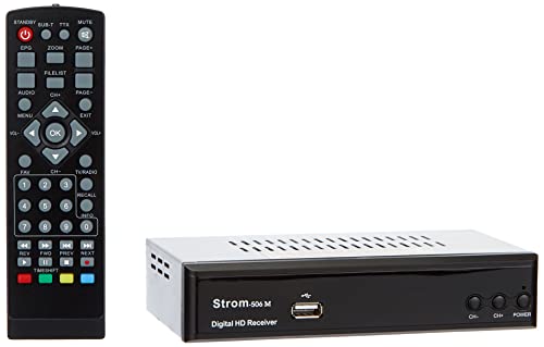 hd-line Strom 506 M DVBT-2 - Receptor Digital DVBT/T2 Compatible con Home Cinema – (HDMI 2.0, euroconector, USB 2.0, Full HD 1080P), HEVC/H.265 – H.264 / MPEG2 – MPEG4, instalación automática, Negro