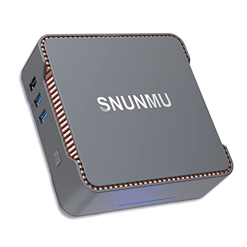 SNUNMU Mini PC Windows 10 Pro, Intel Celeron N3350 Mini Computadora, 4GB DDR3 64GB eMMC Mini Ordenador, Soporta 4K HD, HDMI/VGA Port 3 Display, BT 4.2, Dual Brand WiFi para Oficina