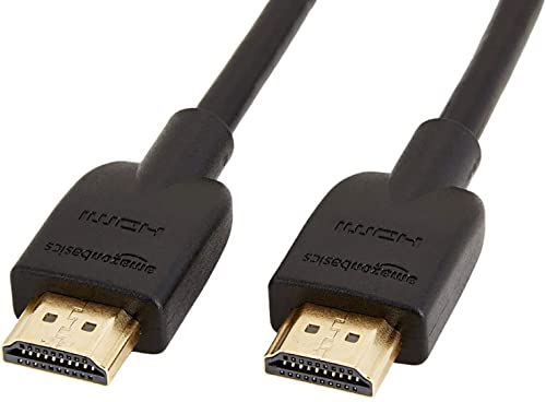 Amazon Basics - Cables HDMI 2.0 de alta velocidad Ultra HD, compatibles con formatos 3D y con canal de retorno de audio, 1,8 m, paquete de 2 unidades, Negro