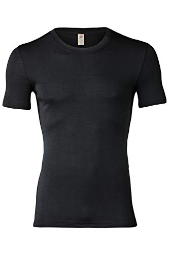 Engel Natural, camiseta para hombre, lana y seda, Negro, 54-56 EU