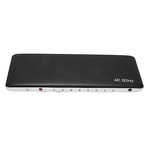 7 en 1 salida HDMI Switcher, HDCP 2.2 Soporte 4K 60Hz UHD 3D Video Switcher Selector, 18Gbps HDMI Switch Selector para Top Box, PC, ordenador portátil, monitores, proyectores (Enchufe de la UE)