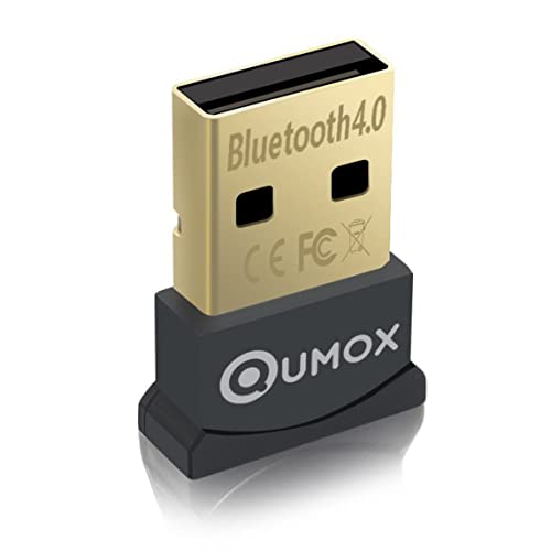 QUMOX Bluetooth 4.0 USB Adaptador/Dongle, Bluetooth Transmisor y Receptor para Windows 10/8,1/8/7/Vista, Plug and Play Compatible con Windows 7 y Superior