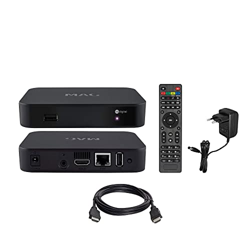 HDME Decodificador IPTV Multimedia - Set Top Box TV, H.265, WLAN WiFi integrado 150 Mbps, reproductor multimedia Internet TV, receptor IP HEVC H.256, sustituye a MAG 254w1 + cable HDMI