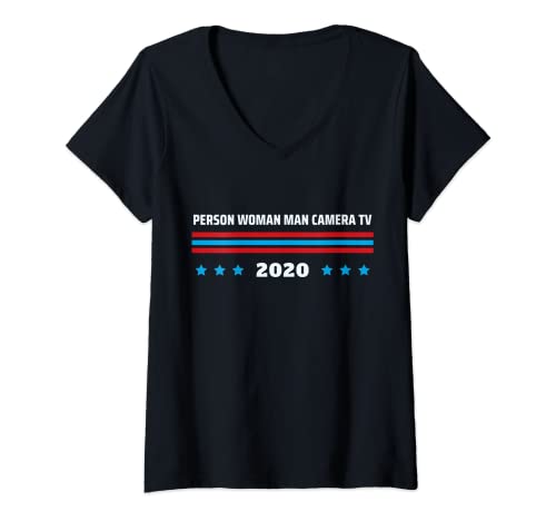 Mujer Persona Mujer Hombre Cámara TV 2020 Elección Campaña Regalo Camiseta Cuello V