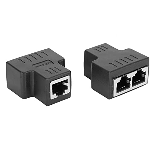 Conector LAN, Divisor Extensor de Cable, Interfaz Hembra RJ45 Universal para Adaptador de Red Negro de Cable de Internet(negro)