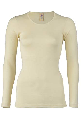 Engel Natural, Merino - Camiseta interior de manga larga para mujer, 100% lana (kbT), beige, 38/40 EU