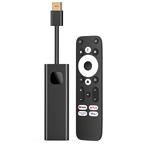 Dcolor Android TV Stick - 4K Dispositivos para el Streaming, Android 11 TV Google Netflix Certificado, 2GB+16GB/Cable HDMI Integrado/Dolby Audio/5G WiFi/BT5.0, Chromecast y Asistente de Voz