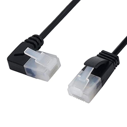 Chenyang Cable Ethernet Cat6, ángulo recto de 90 grados, RJ45, UTP, cable de red Cat6a, cable LAN para portátil, router, TV Box, 2 m