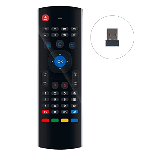 VINABTY MX3 2,4G Control Remoto infrarrojo inalámbrico con Teclado Apto para Android Smart TV Box IPTV HTPC Mini PC Windows iOS Mac Xbox