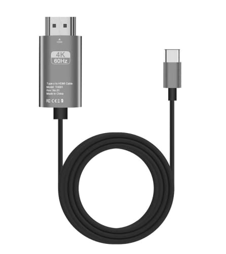BEST CABLE Cable USB C a HDMI 2.0, 1,8 m, 4K a 60Hz [compatible con Thunderbolt 3] para MacBook Pro 2020, 2019, MacBook Air/iPad Pro 2020, Galaxy S20 y otros dispositivos USB C