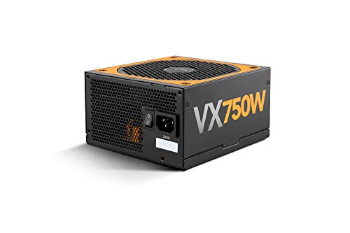 Nox Urano VX 750W -NXURVX750BZ- Fuente de alimentación 750W, certificado 80 PLUS Bronze, ventilador 140mm con control PMW, cables planos extralargos, color negro