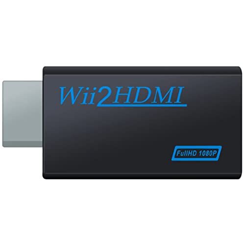 Wii hdmi Adaptador Wii Consola a hdmi Adaptador de vídeo Full HD 1080P/720convertidor Pconvertidor con Puerto y Salida de Audio de 3,5 mm para Nintendo,Juegos Wii,Wii Conector,Monitor de TV,Proyector