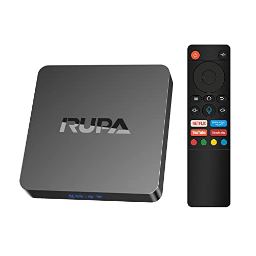 RUPA Android TV Box, TV Box 11.0 RAM 4GB ROM 64GB Amlogic S905Y4 Soporte 4K 3D BT5.0 Dual WiFi 2.4G/5.8G 100M Cast Screen Smart Box