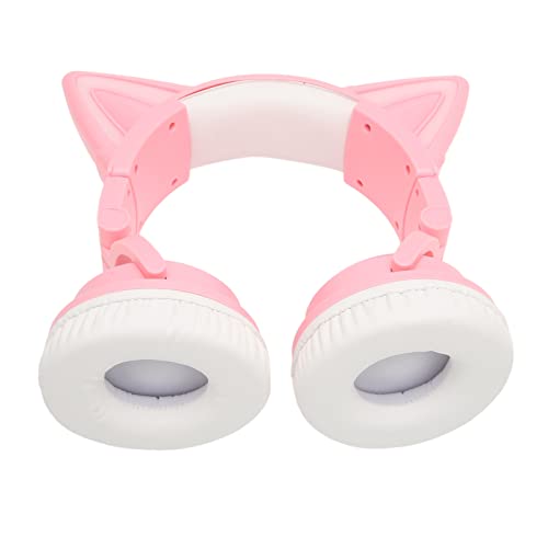 SALUTUYA Auriculares con Orejas de Gato, Diadema Ajustable con Micrófono Integrado, Auriculares Estéreo para Niños, Modernos para Niños(Rosado)