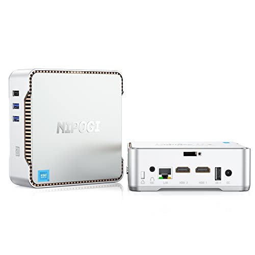 NiPoGi GK3PRO Mini PC Windows 11,Intel Celeron N5105 12GB DDR4+256GB M.2 SSD Mini Ordenadors de Sobremesa con WiFi 2.4G/5G,Bluetooth4.2,Pantalla Triple,4K,Office Business Mini Ordenador