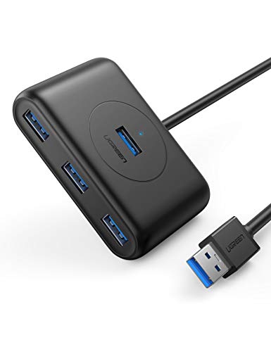 UGREEN Hub USB 3.0 4 Puertos 5Gbps con Cable de 1 Metro, para PC, PS5, Raspberry pi 4, Xbox X/S, PS4, Macbook Pro Air, Disco Duro Externo, Lector de tarjetas, Móviles y Windows Surface, Ultrabook