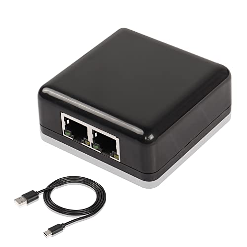 SinLoon RJ45 1 to 2 Gigabit Network Splitter,1000/100Mbps Ethernet Adapter,with USB Power Port for Computer, hub, Switch, Router, ADSL, Set-Top Box, Digital TV, etc