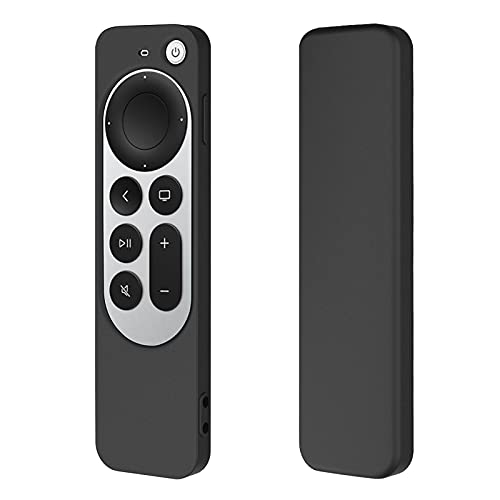 Bright Carcasa de silicona para Apple TV 4K Siri Remote (2021 2ª generación), cubierta protectora para Apple TV 4K Siri Remote (2021 2ª generación) (negro)