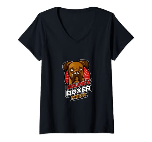 Mujer Logotipo de película Bouncy Boxer Media Camiseta Cuello V
