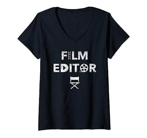 Mujer Editor de películas Edición de video Camiseta Cuello V