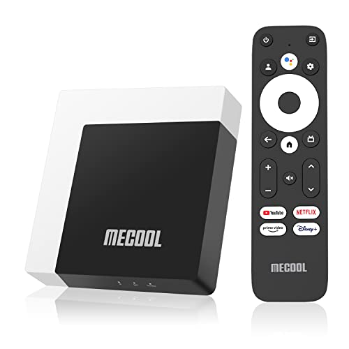 Android TV Box MECOOL KM7 Plus 2G+16G con Netflix Certificado 4K Streaming Media Player Asistente de Voz Certificado Google Prime Video WiFi 5 Banda Dual
