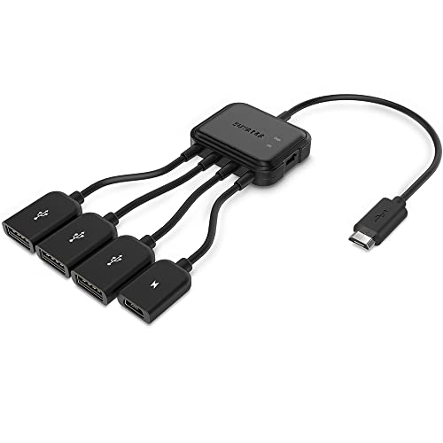 Micro USB HUB Adaptor with Power, SUYAMA 3-Port Charging OTG Host Cable Cord Adapter for Raspberry Pi 2 3 Pi Zero Android Smart Phone Tablet Samsung Galaxy HTC Sony Google LG/Linux
