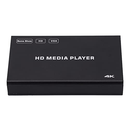 Reproductor Multimedia Digital 4K Ultra HDMI con Soporte De Control Remoto Salida VGA/Salida De Audio óptico Y Pantalla De TV 4K 60FPS, Reproductor Multimedia USB para Unidades USB(EU)