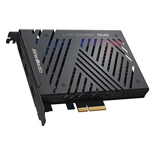 AverMedia Live Gamer Duo GC570D, 4Kp60 HDR-Passthrough PCI-E, latencia Extremadamente Baja, compatible para Xbox, Playstation y PC