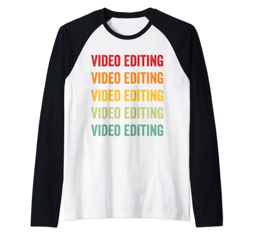 Edición de video Amante, Edición de video Hobbyist, Diseño de arco iris Camiseta Manga Raglan
