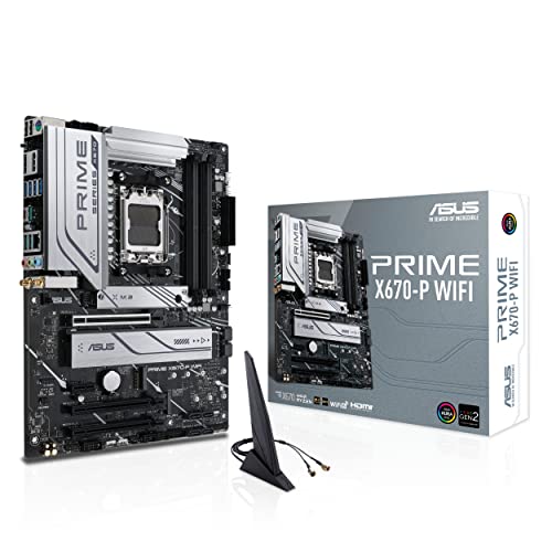 ASUS Prime X670-P WiFi - Placa Base ATX (AMD Ryzen AM5, 3 Ranuras M.2, DDR5, USB 3.2 Gen 2 x 2 de Tipo C, Compatible con USB4, WiFi 6 y Ethernet de 2,5 GB)