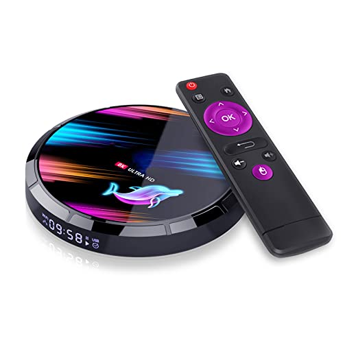 Lihuzmd TV Box, 1000M H.265 Decodificar USB3.0 Android 9.0 H96 MAX X3 4K/8K Smart TV Box HD Media Player Amlogic S905 X3 Chipset 2.4G/5G Dual WiFi Set Top Box,4GB+64GB