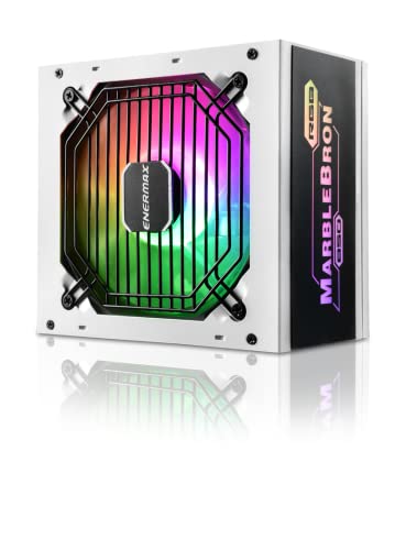 enermax, MARBLEBRON ATX ARGB Gaming PC Fuente de alimentación 850W 80Plus Bronce (Semi Moduular) Cable de Cinta, EMB850EWT-W-RGB, Blanco