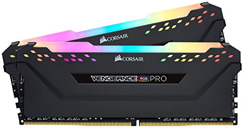 Corsair Vengeance RGB Pro 32 GB (2 x 16 GB) DDR4 3600 MHz C18, Kit de Memoria de sobremesa de Alto Rendimiento (AMD optimizado), Ordenador de escritorio, Color Negro