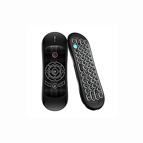 Ovegna R2: mando a distancia Air Mouse de voz con retroiluminación, mini teclado de 2,4 Ghz, sin cable, giroscopio de 6 ejes, IR aprendizaje universal para Android TV Box, Smart TV, projector
