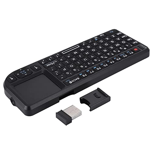 Socobeta Teclado inal¨¢mbrico Delgado Ultra Mini Touchpad Teclado retroiluminado Recargable con indicador de Infrarrojos, Ranura para Teclado, Potente conexi¨®n inal¨¢mbrica de 2,4 GHz