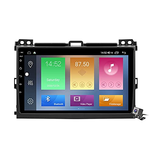 Android 10 pulgadas Dash Head Unit 2DIN Car Stereo para Toyota Land Cruiser Prado 120 2004 2009 Soporte Control del Volante Salida AV completa Navegación GPS FM AM Radio BT con cámara de visión