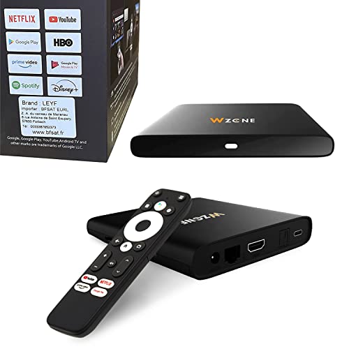 Leyf 4K Android TV Box Original Licensed by Google LLC and Netflix, Disney, Prime Video WiFi , Type-C , HDMI 2.1 , USB 3.0 , Ethernet , MicroSD / Smart Tv, Chromecast, YouTube