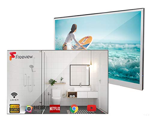 Soulaca Smart Mirror TV de 22 Pulgadas IP66 TV a Prueba de Agua para baño, Hotel con Control Remoto (último Modelo de 2019)