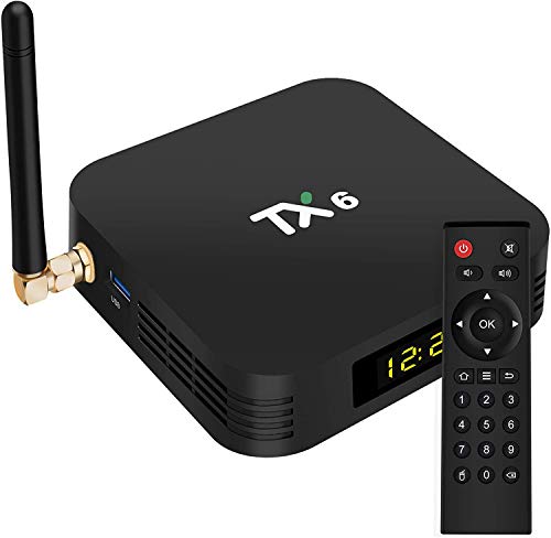 Android 9.0 TV Box TX6 Android TV Box 4GB DDR3 32GB EMMC Dual WiFi 2.4G Quad Core 3D 4K Ultra HD H.265 USB3.0 Android TV Box