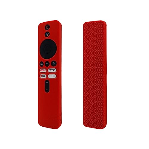 KNOXS Funda Silicona para Xiaomi Mi TV Stick and Xiaomi Mi Box S 4K, Antideslizante &Shockproof&Lavable&Ligera Carcasas Protección Remota (Rojo)