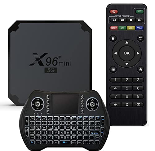 Android Box, TV Box 9.0 2GB 16GB Amlogic S905W Quad-Core 64bit Cortex-A53 Wi-FI 2.4G/5G LAN100M, 2 Puertos USB con Control Remoto y Mini Teclado