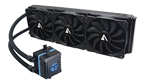 ABYSM Sistema de Refrigeración Líquida ATLANTICO 360 mm con 3 Ventiladores Silenciosos de 120 mm, Display de Temperatura y Conexión 4 Pines PWM, Especial Gaming