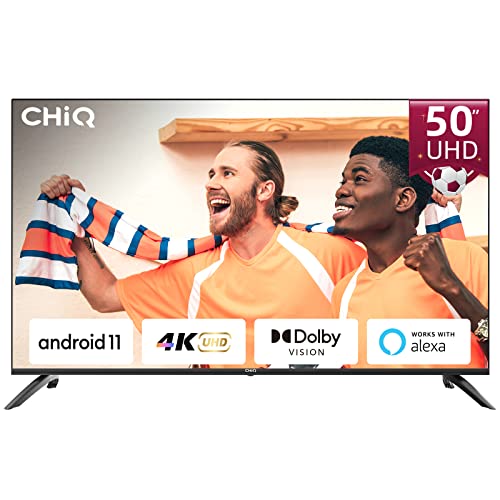 CHiQ U50H7C, 50 Pulgadas (126 cm), Android TV, Smart TV, UHD, 4K, Wi-Fi, Bluetooth, Google Assistant, Netflix, Prime Video, 3 HDMI, 2 USB